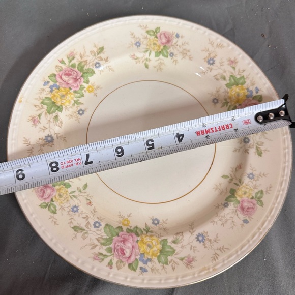 Homer Laughlin Georgian Eggshell dinner plates in the "Heather Rose" pattern 9” - Picture 7 of 7